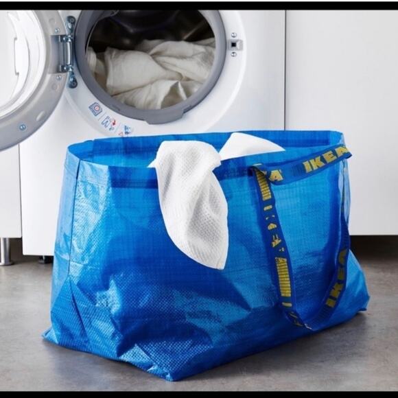 IKEA Blue Tote Bag Set Of 2 New 19 Gallon Reusable - Picture 4 of 6